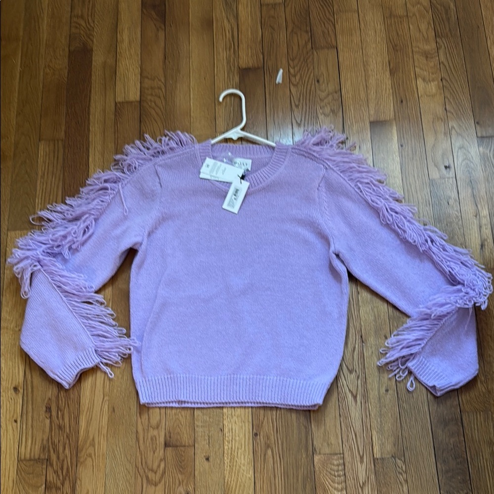 NWT Milly Lilac Fringe Sweater